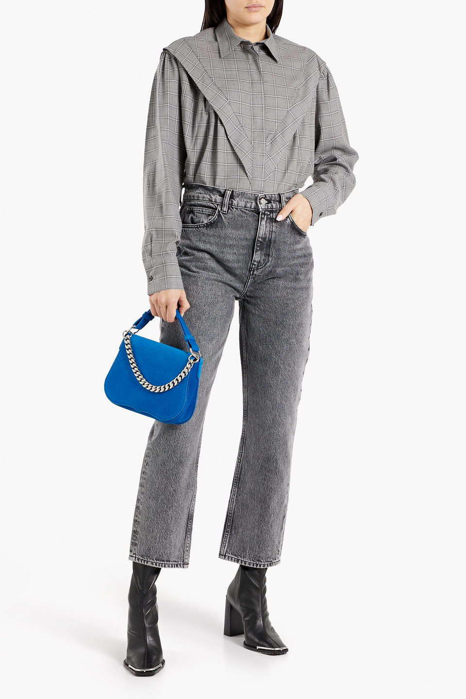 IRO MEVSIM CHECKED COTTON SHIRT 3074457345635357131
