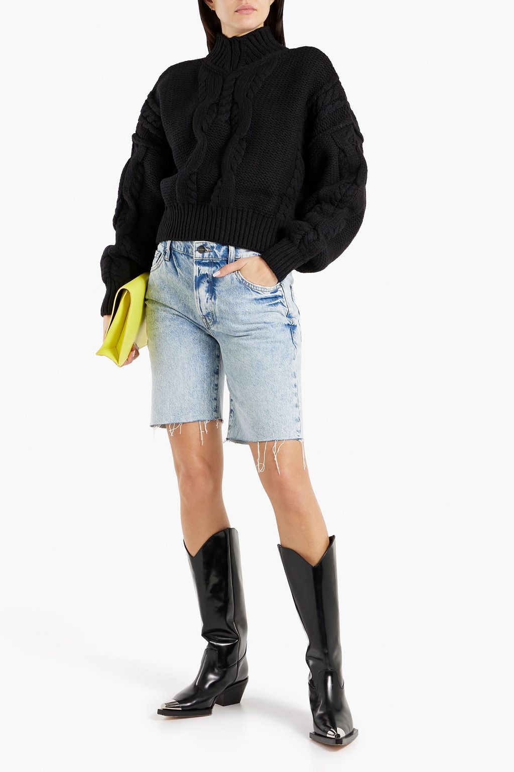 IRO Lyme cable-knit merino wool-blend turtleneck sweater