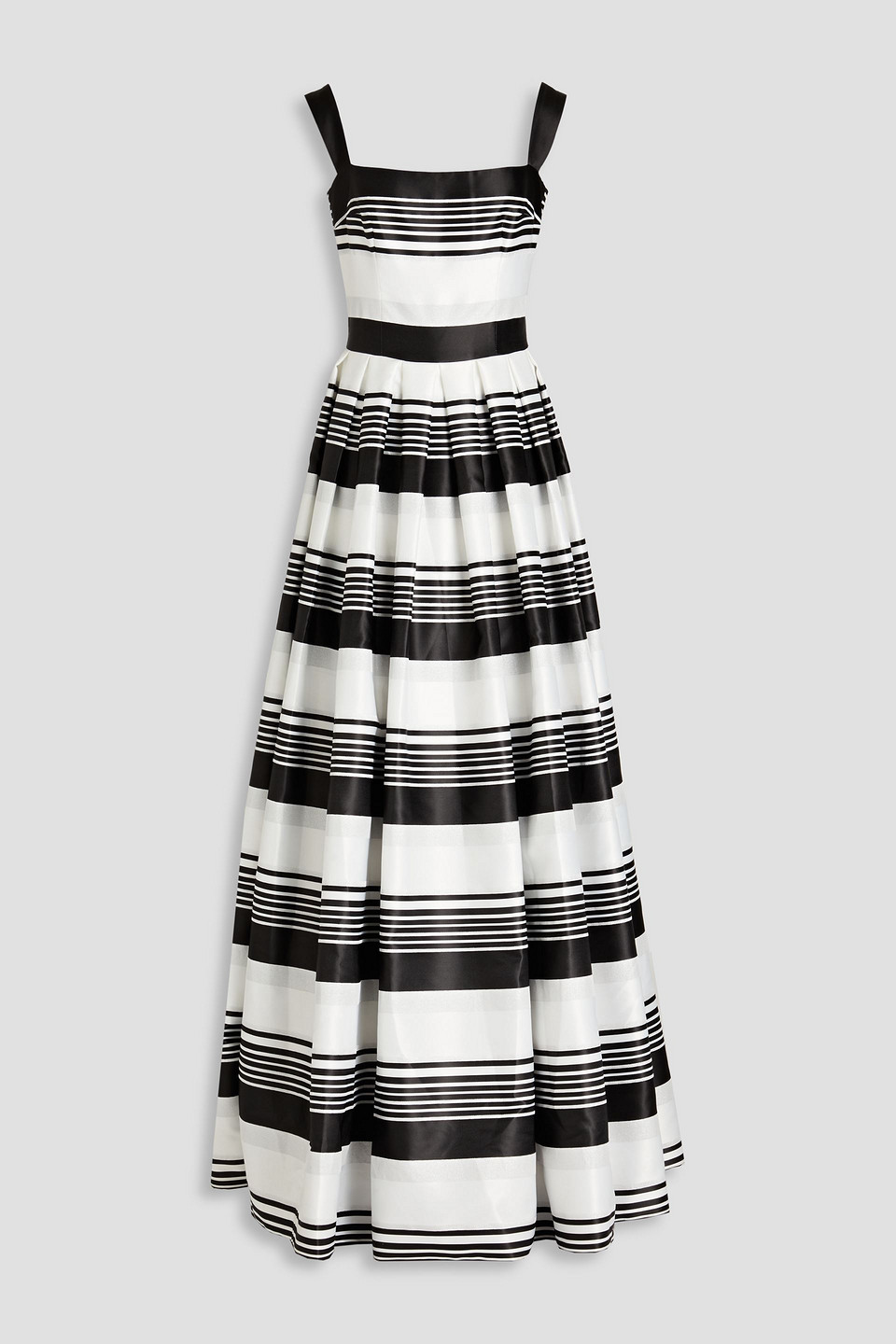 Rasario - Pleated striped jacquard gown - White - FR 38