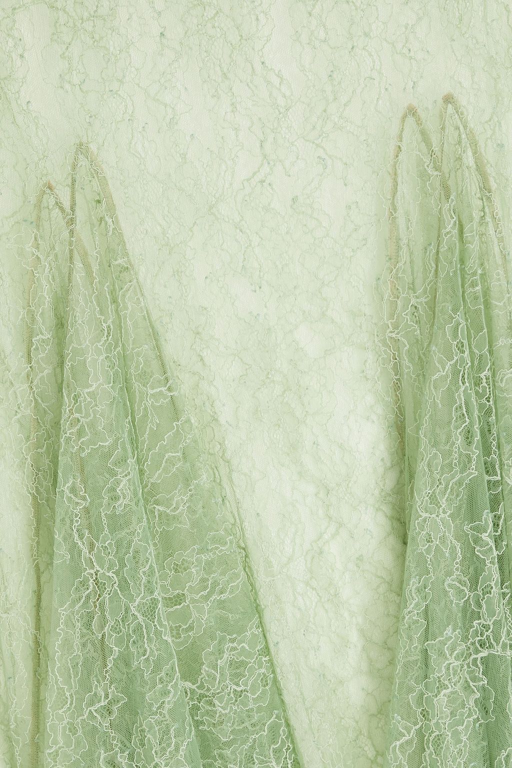 RASARIO Drapierte Robe aus glänzendem Crêpe mit Einsätzen aus schnurgebundener Spitze