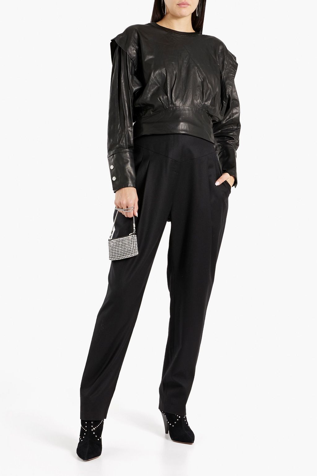 IRO Nagoya ruffled leather top