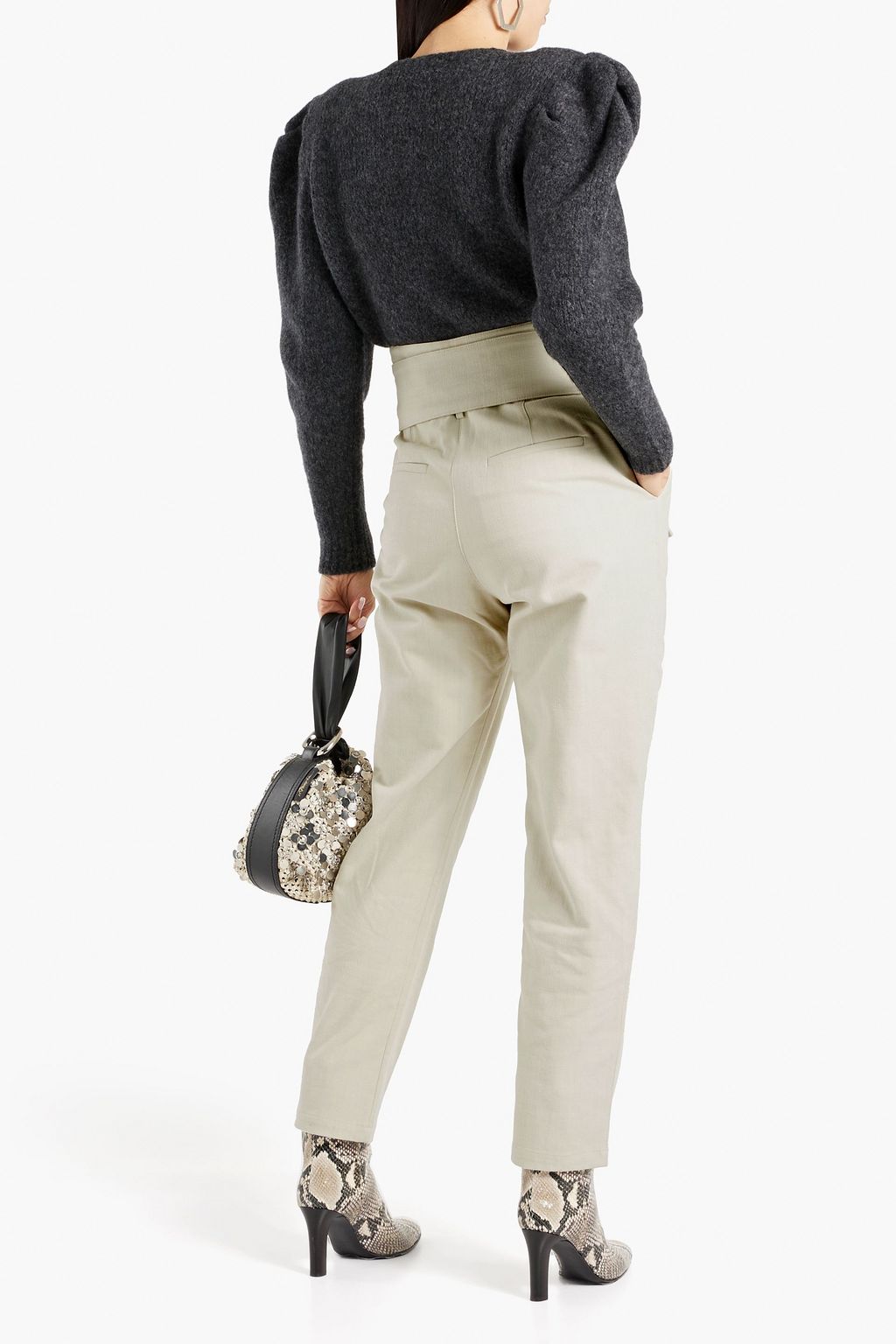 IRO Madeon belted cotton tapered pants