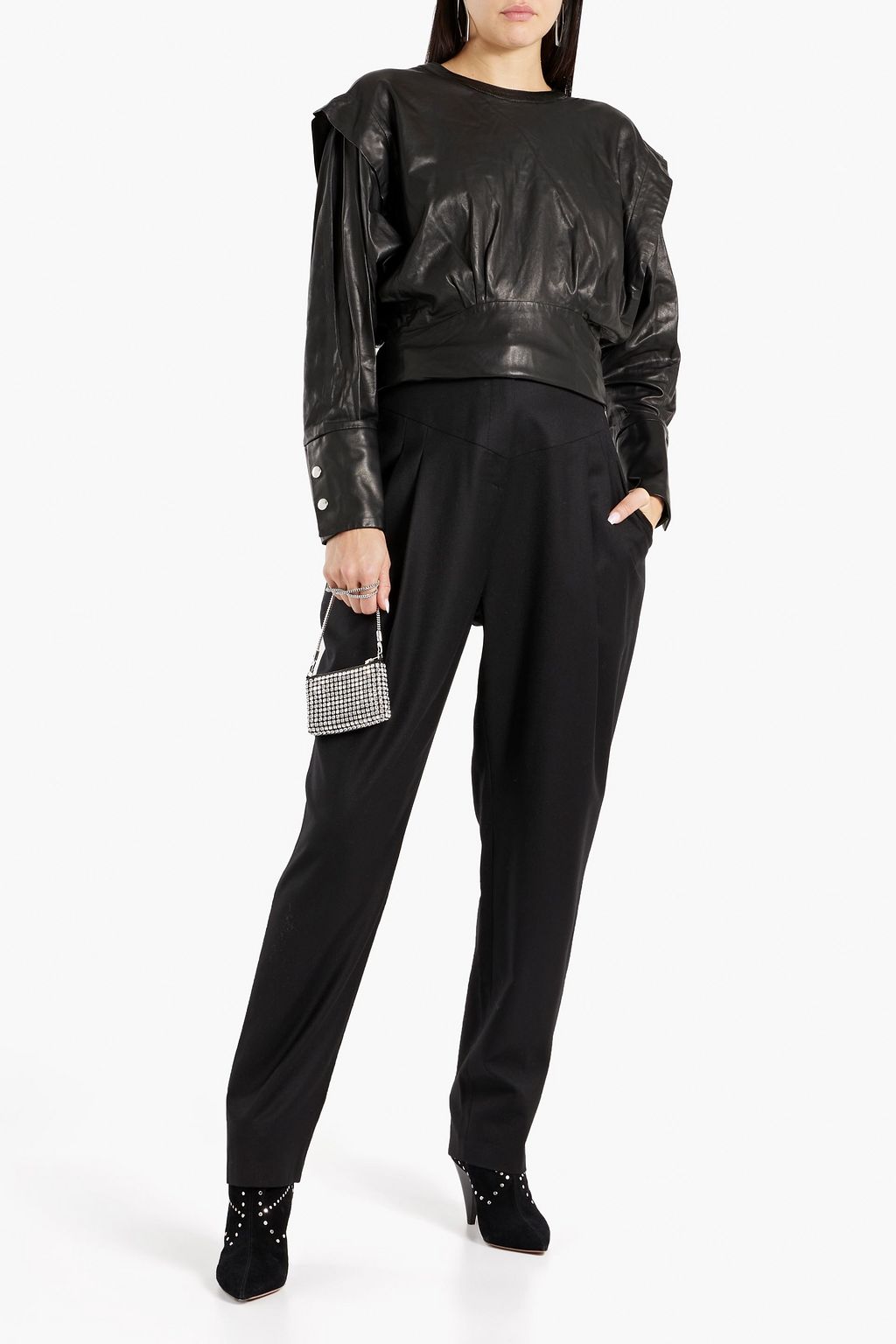 IRO Ayasin pleated wool-twill tapered pants
