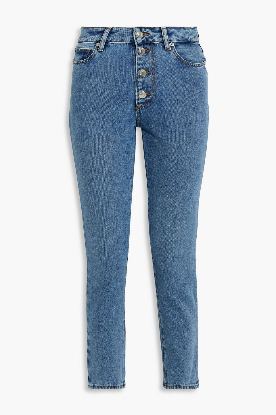 Iro Nevy High-rise Slim-leg Jeans In Mid Denim