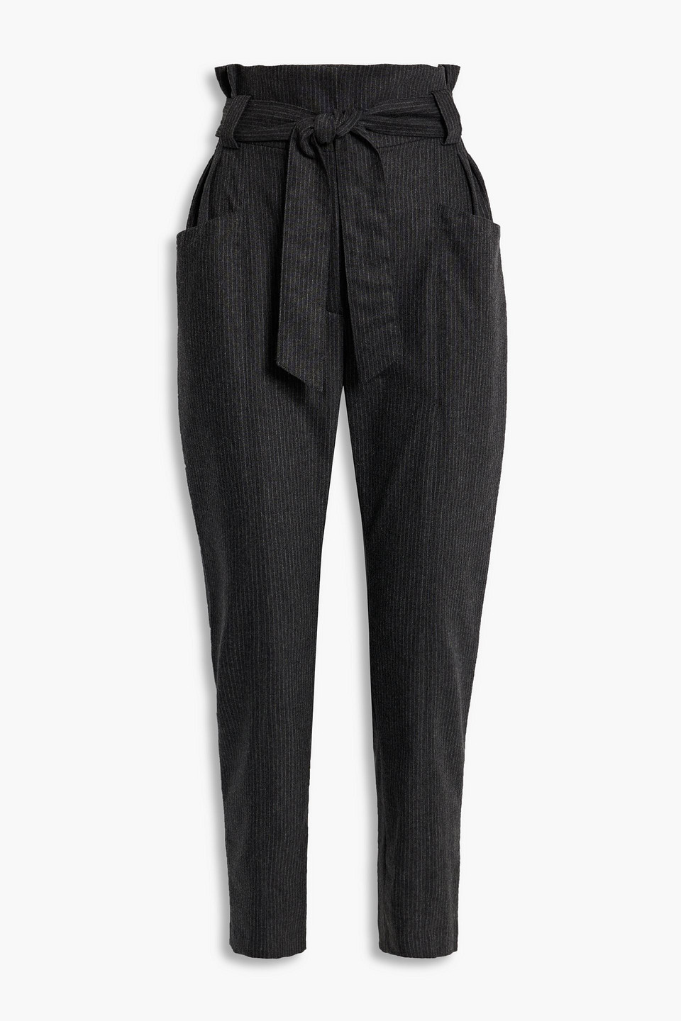 Iro Lanpin Pinstriped Wool-blend Tapered Pants In Charcoal