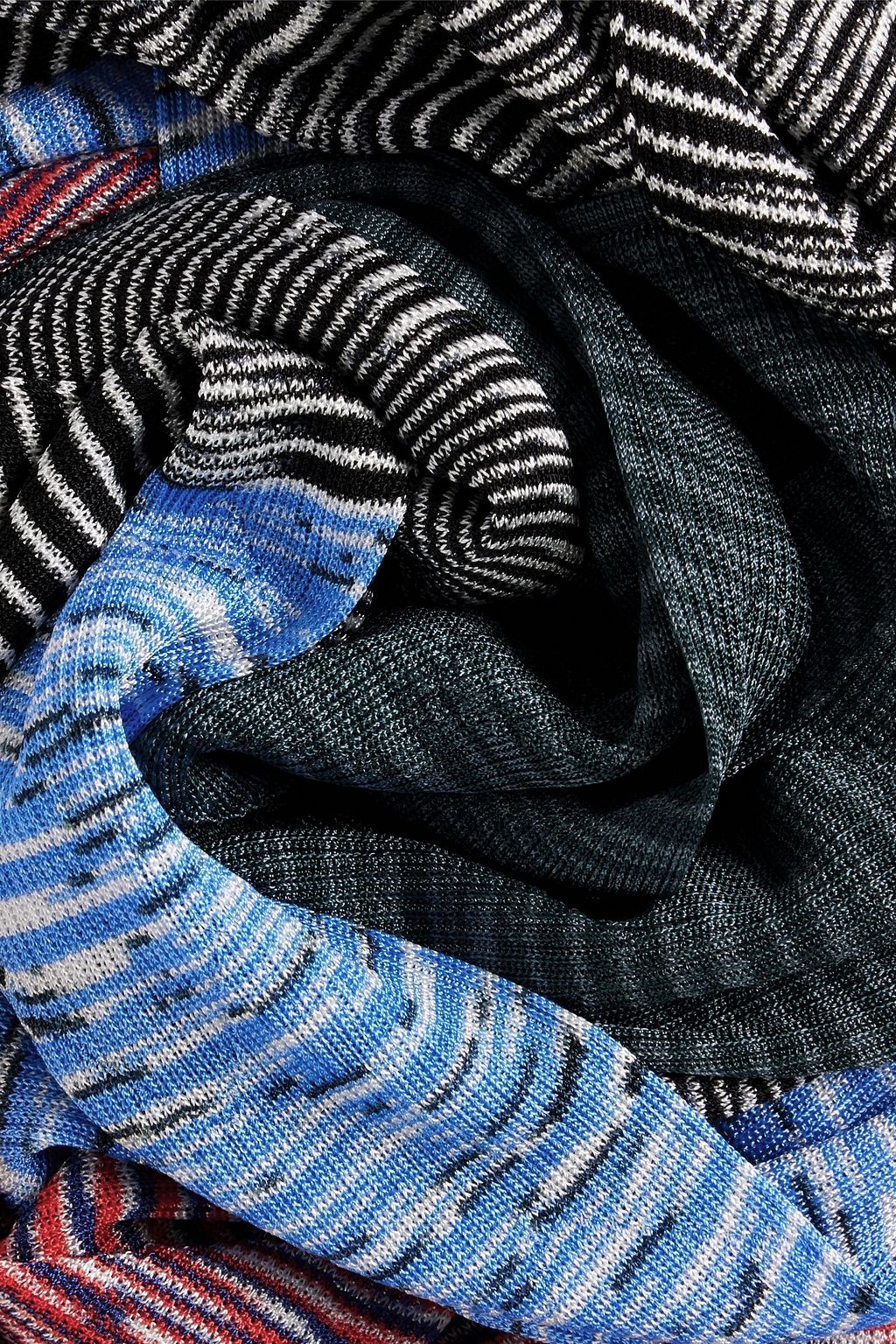 MISSONI Space-dyed crochet-knit scarf