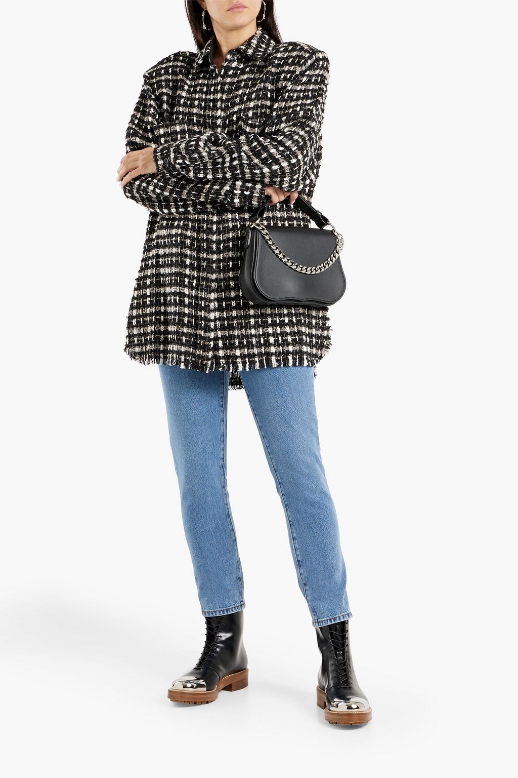 IRO Leopold metallic bouclé-tweed shirt
