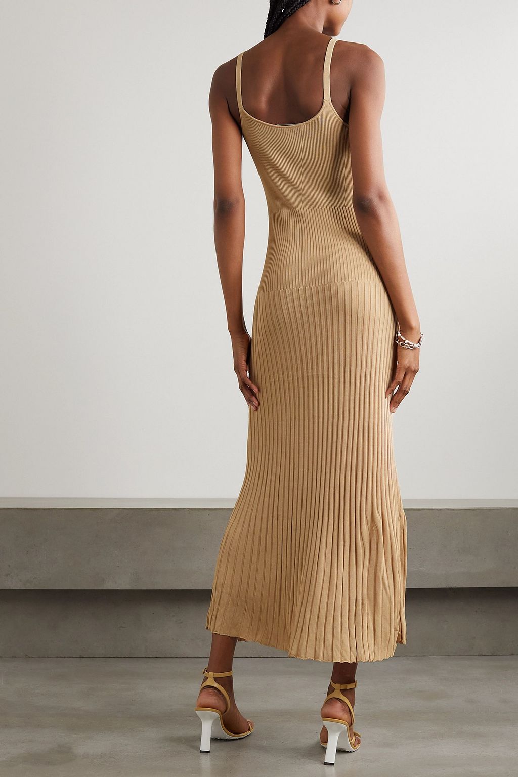 CHRISTOPHER ESBER Embellished ribbed-knit maxi dress