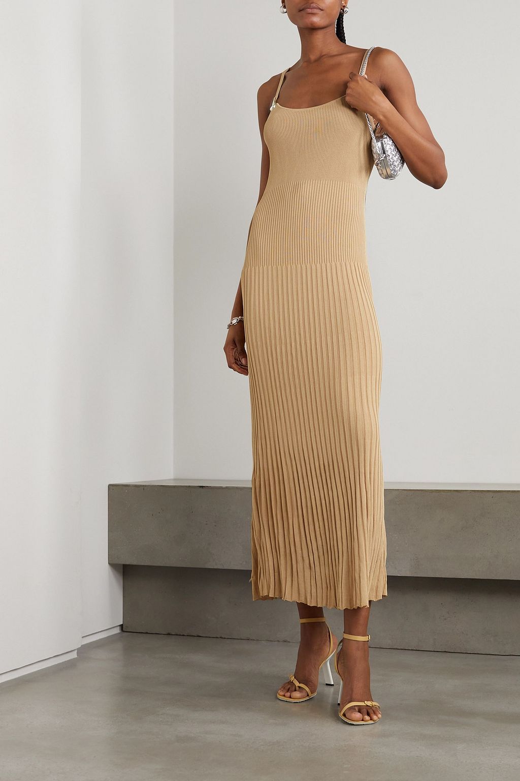 CHRISTOPHER ESBER Embellished ribbed-knit maxi dress