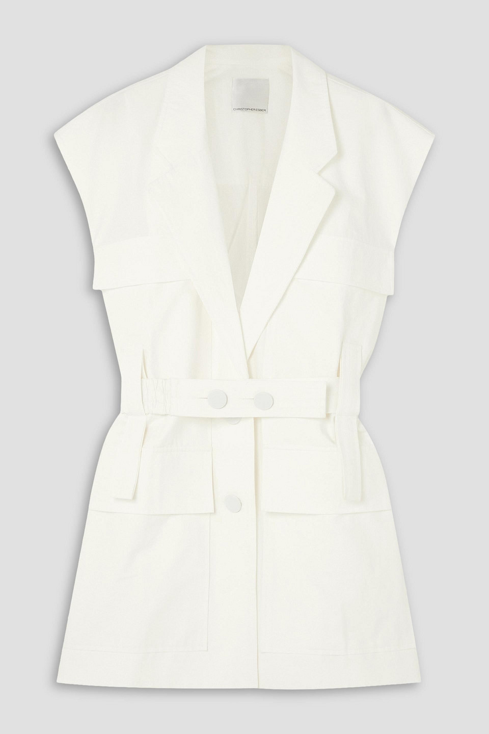 Belted cotton-twill jacket
