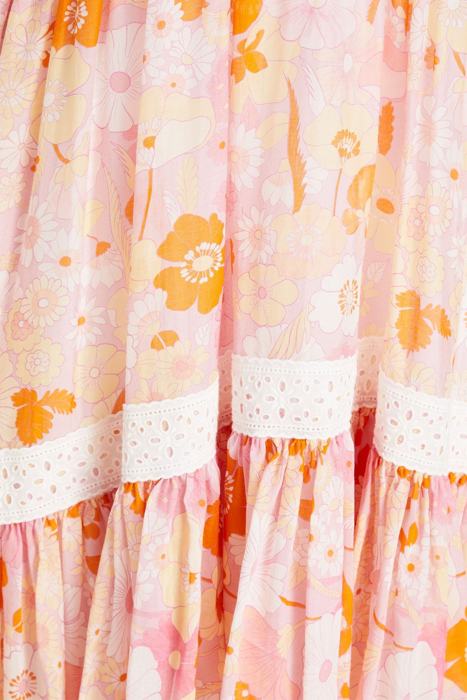 Maje Rolella Gathered Floral-print Cotton And Silk-blend Mousseline Mini Dress In Baby Pink