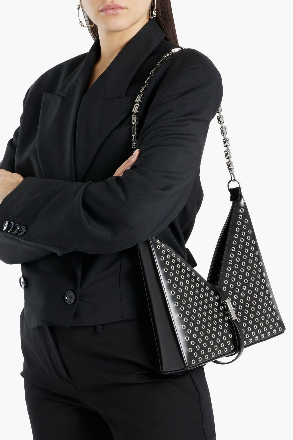GIVENCHY Cut Out eyelet-embellished leather shoulder bag