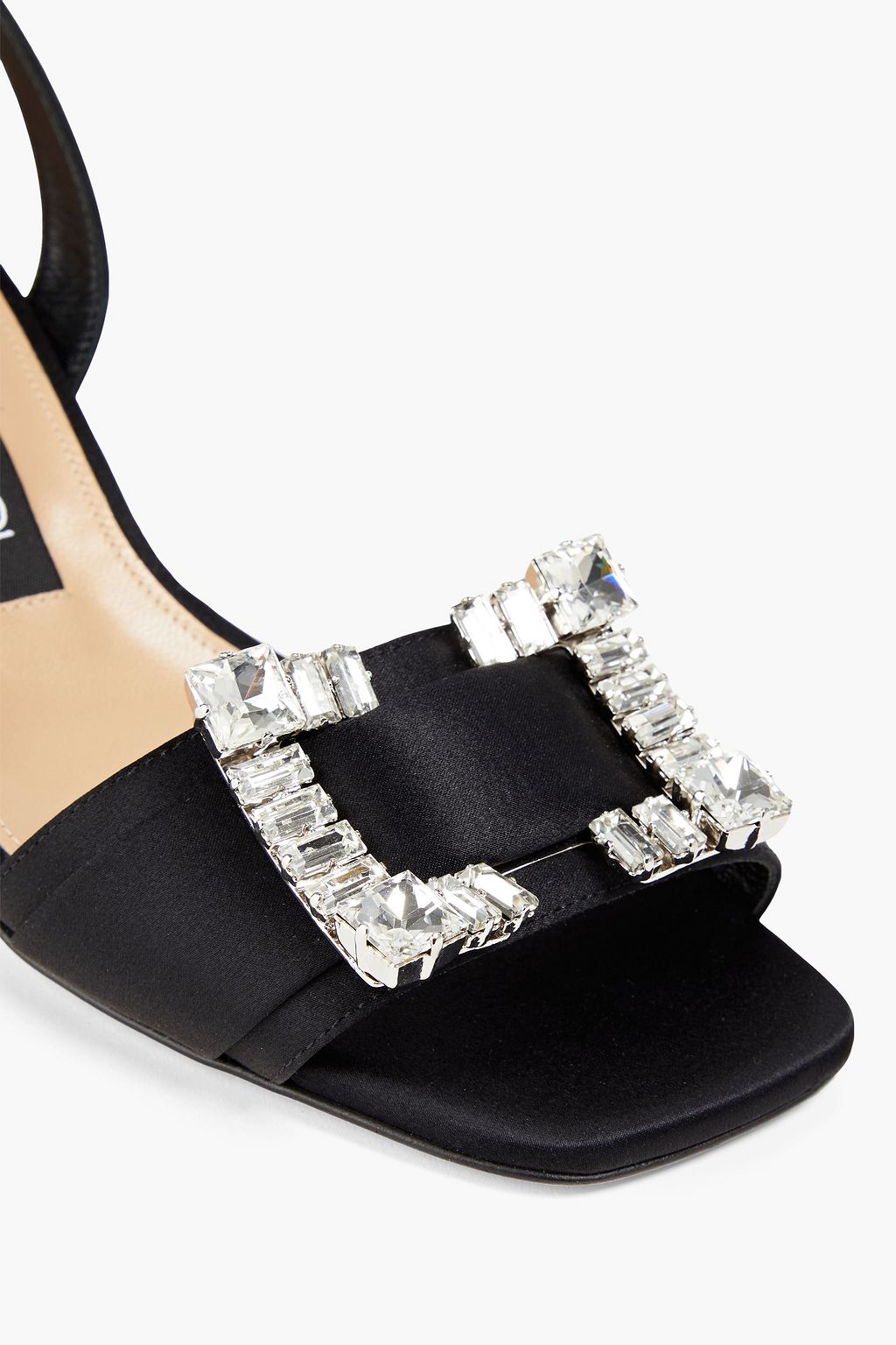 SERGIO ROSSI SR Twenty crystal-embellished satin slingback sandals