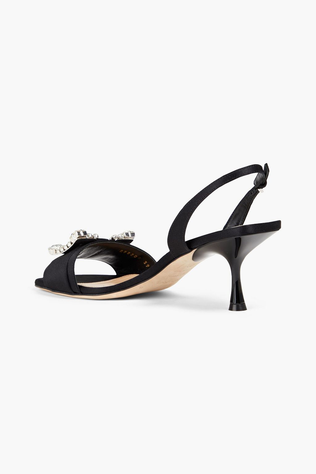 SERGIO ROSSI SR Twenty crystal-embellished satin slingback sandals