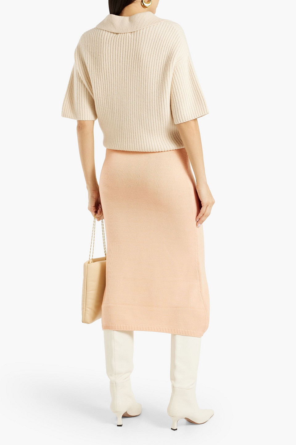 Shop Equipment Volonne Cotton Midi Skirt In Peach