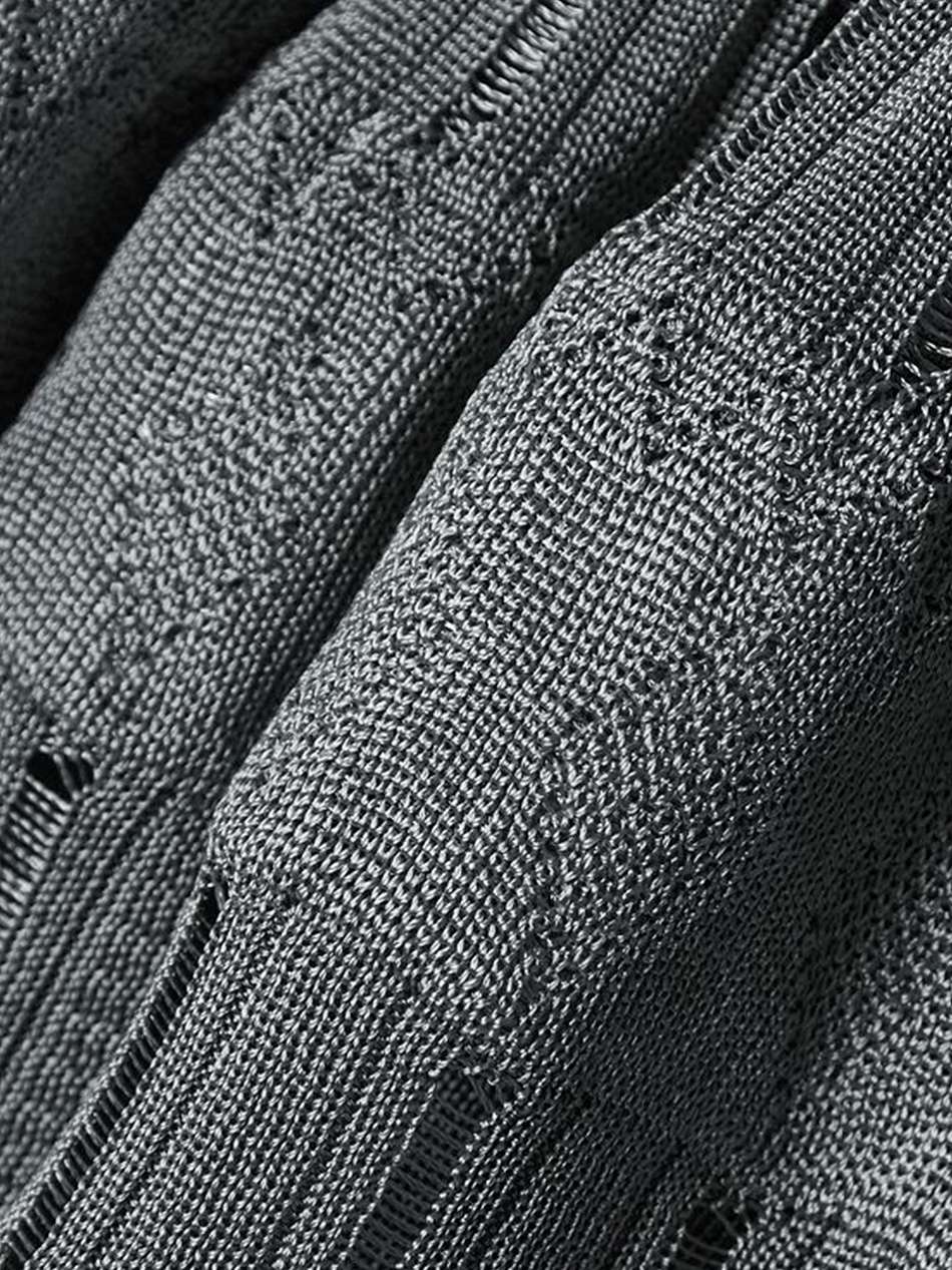 archetypes ribbed pointelle-knit mini dress