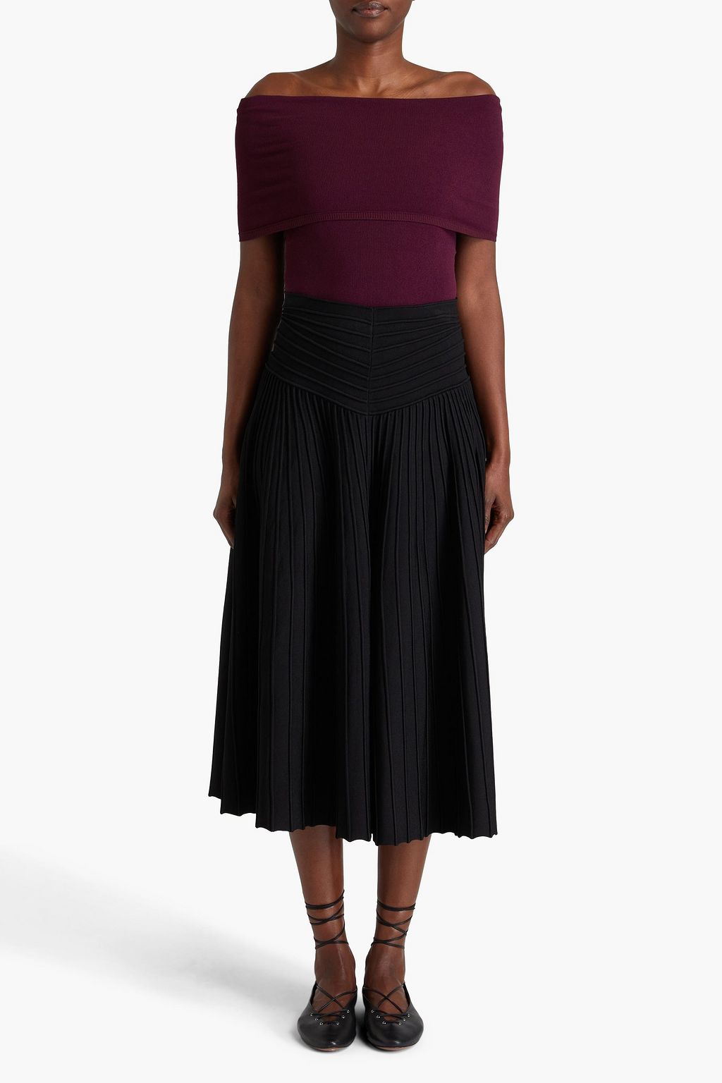 ALAÏA Schulterfreier Body aus Stretch-Strick