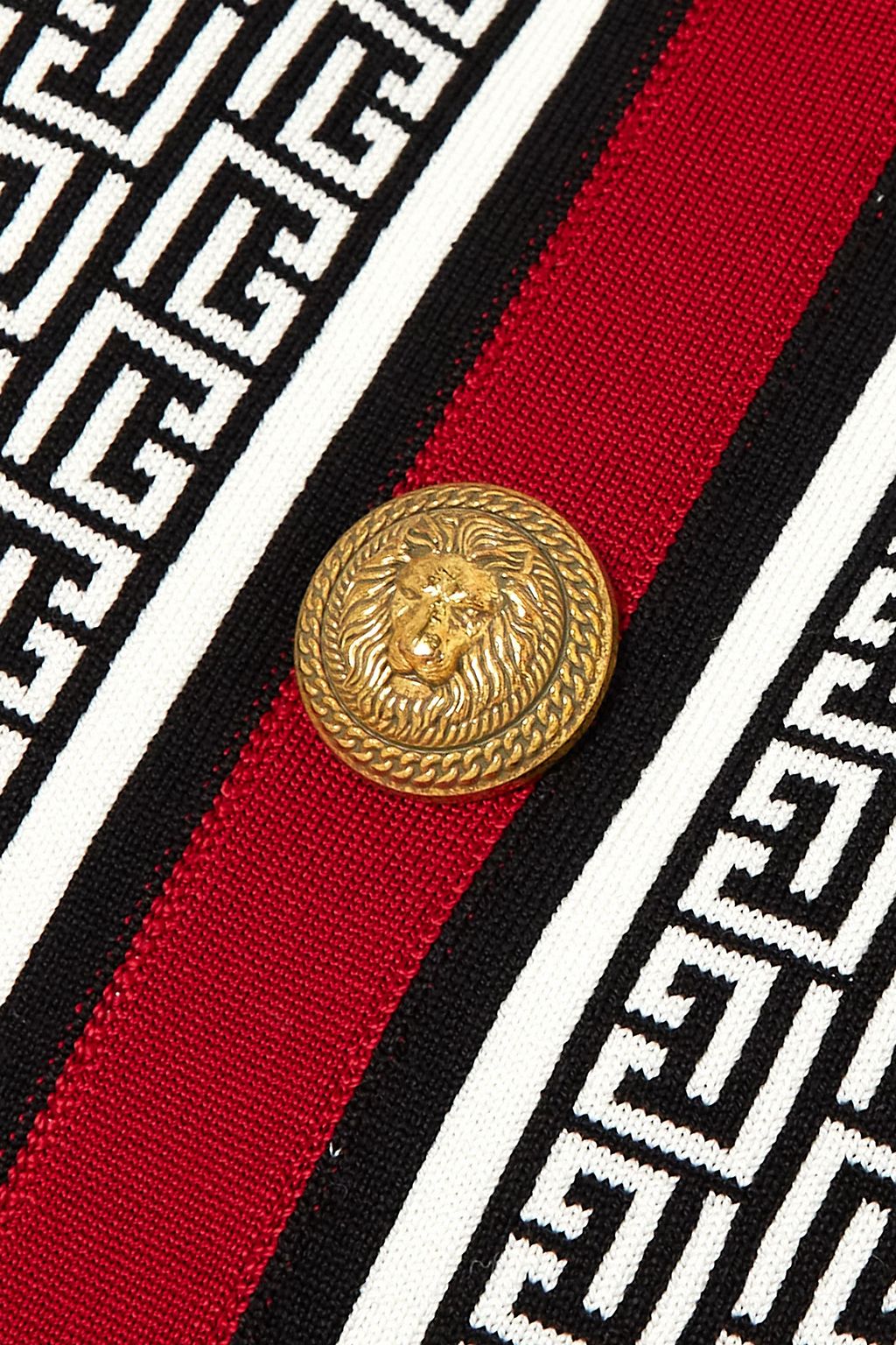 BALMAIN تنورة من قماش الجاكار المحبوك بطبعات ومزينة بأزرار