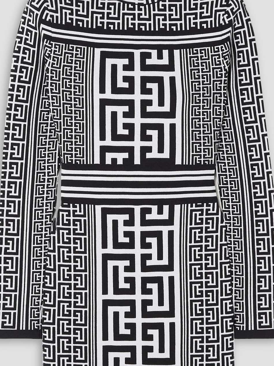jacquard-knit wool-blend mini dress