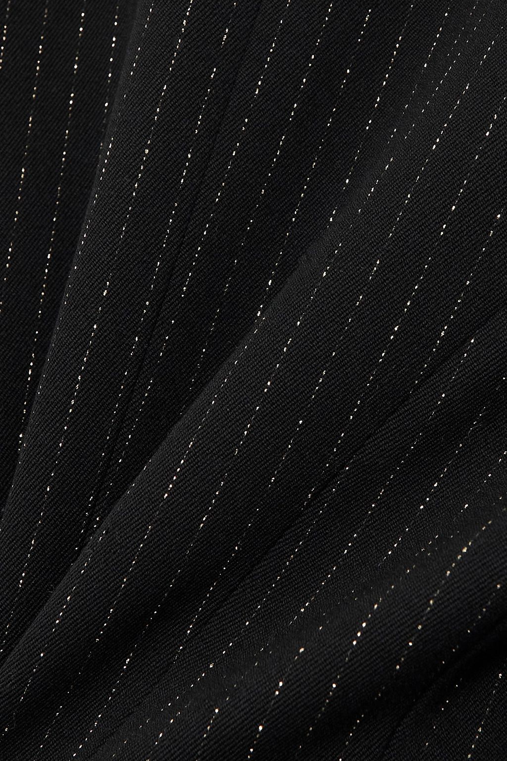 BALMAIN Button-embellished pinstriped metallic wool-blend twill blazer