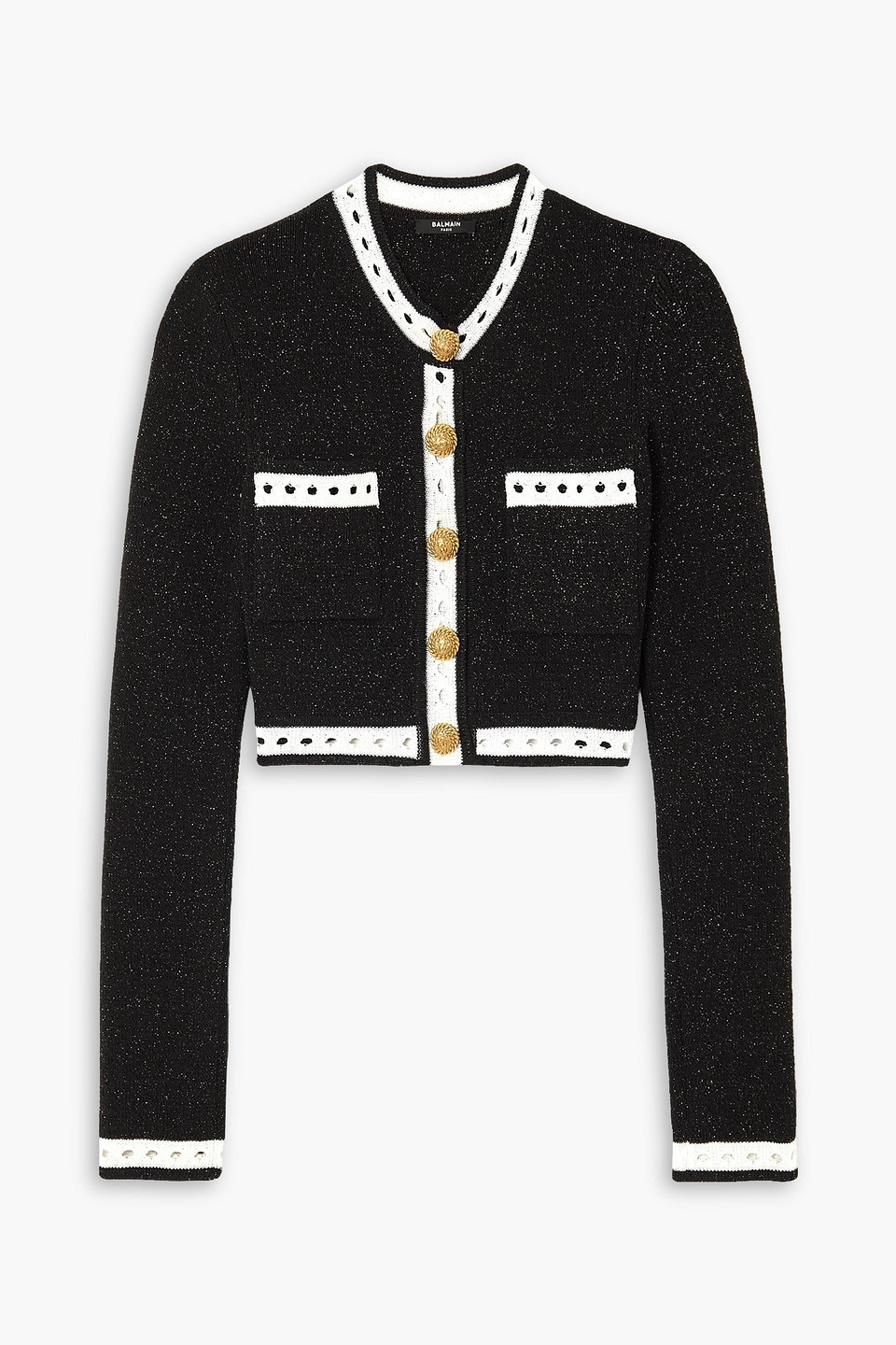 Balmain Long-sleeve Button-fastening Cardigan In Black