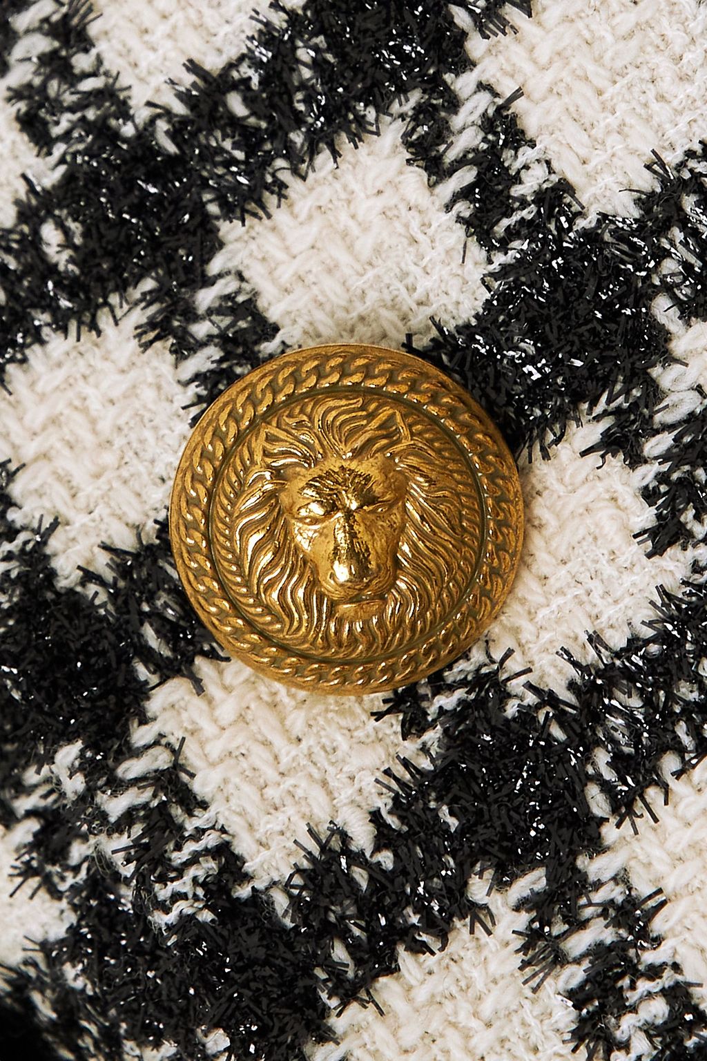 BALMAIN شورت من التويد المصنوع من مزيج الصوف مزيّن بنقشة مربعات وبكسرات