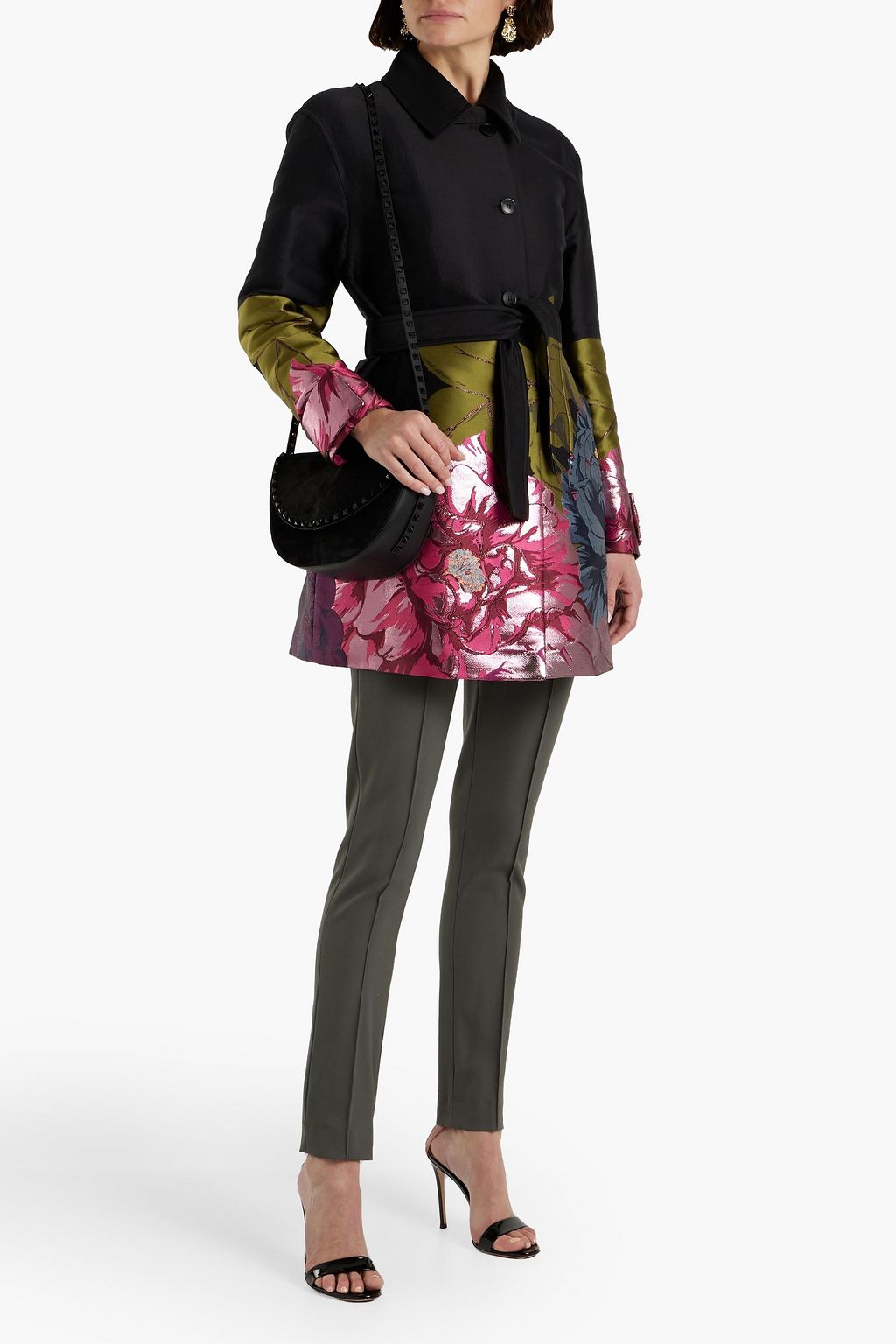 VALENTINO GARAVANI Metallic floral-jacquard coat