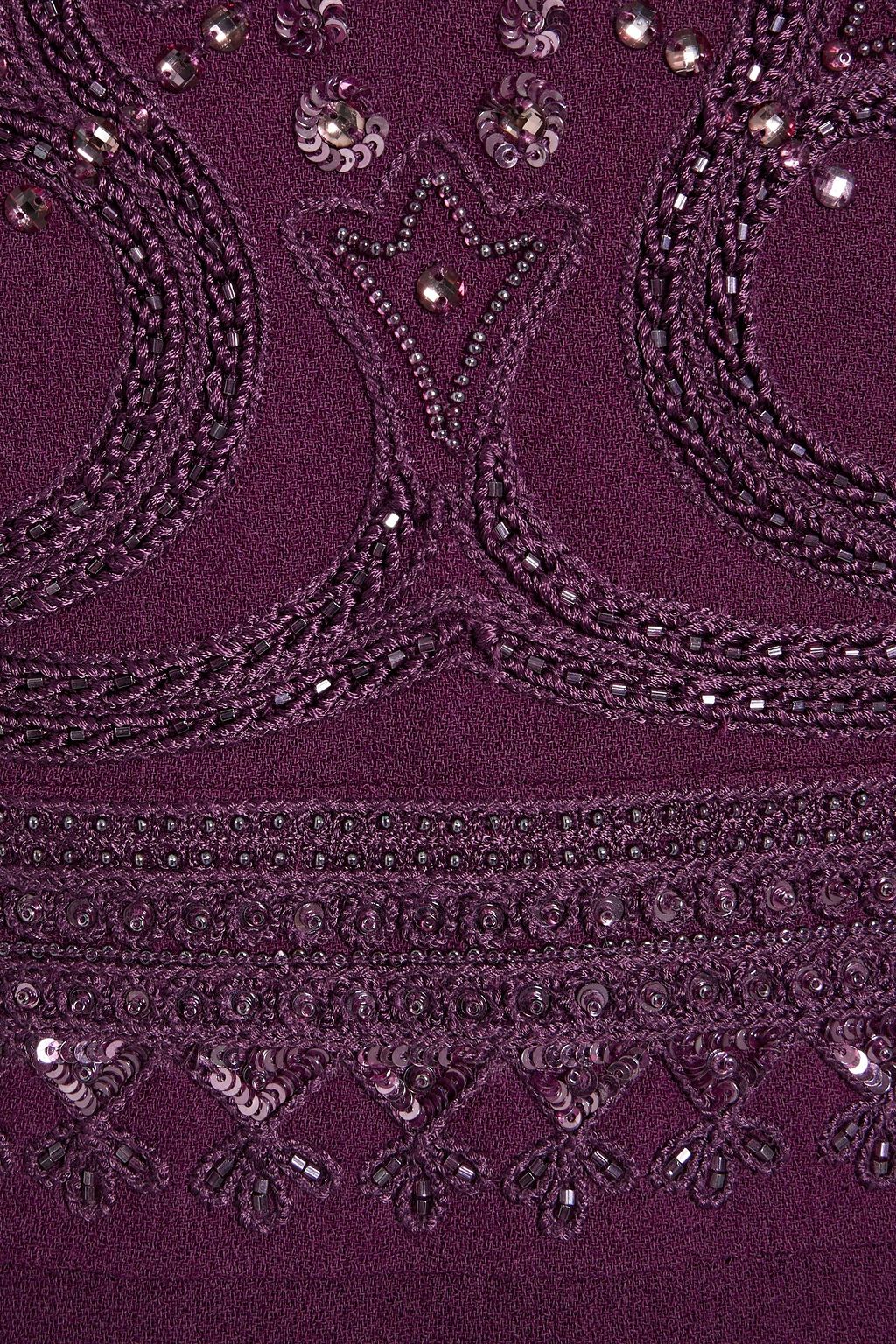 ZUHAIR MURAD Embellished wool-crepe midi dress