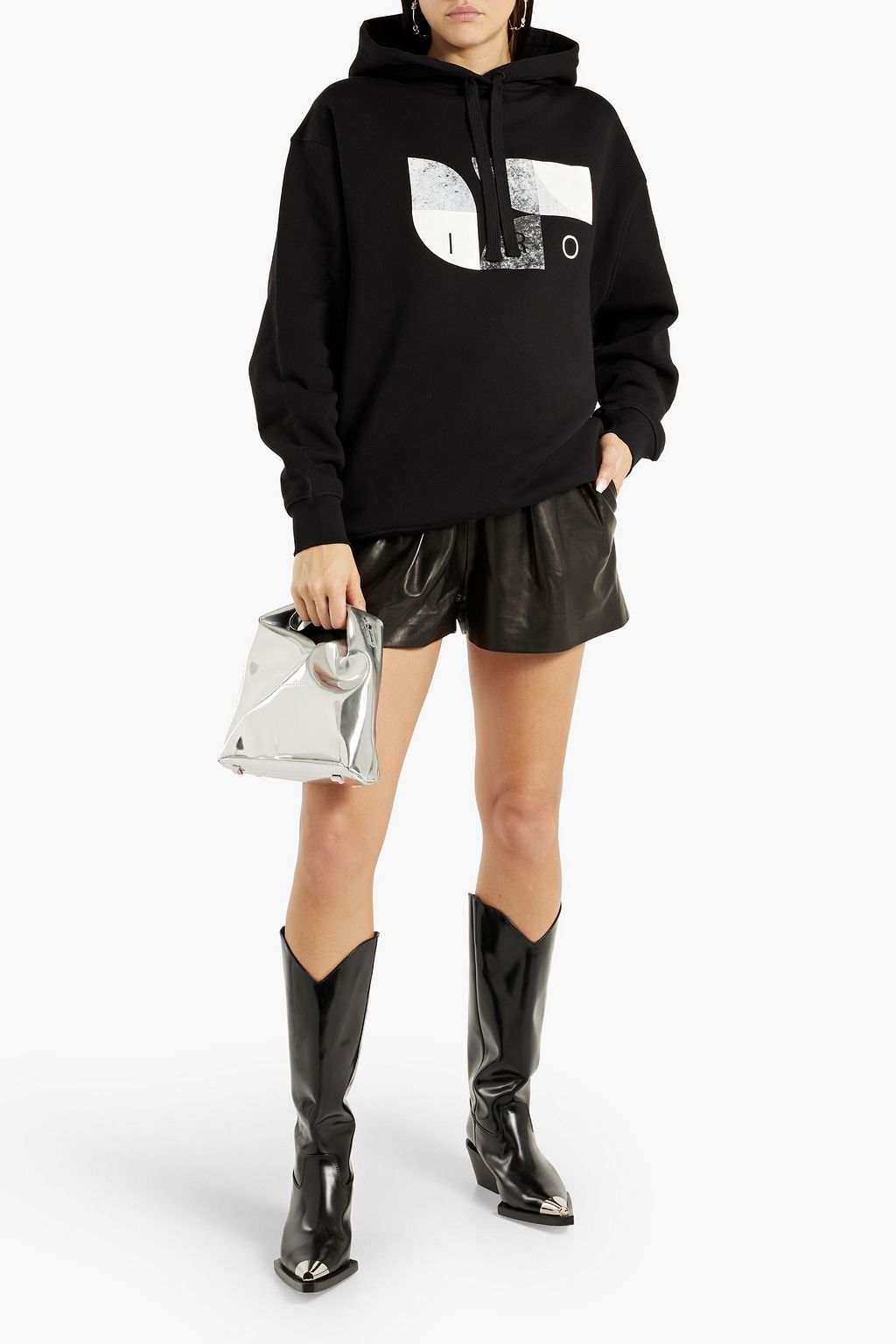 IRO Walya printed cotton-fleece hoodie
