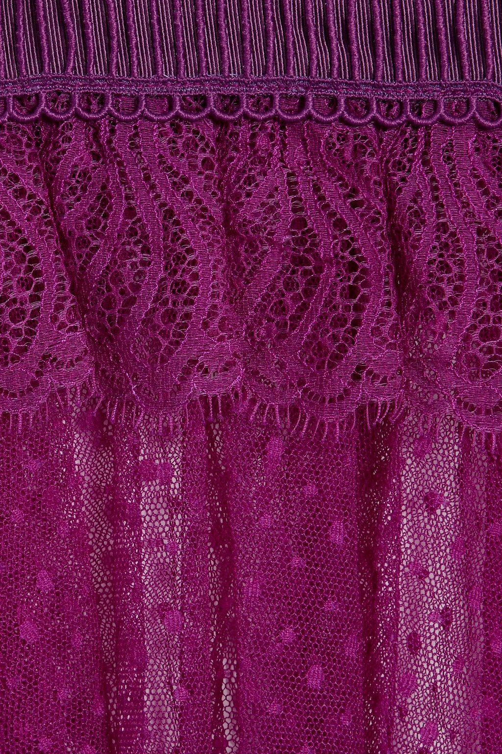 Ruffled corded lace and point d'esprit blouse - Thumbnail 4