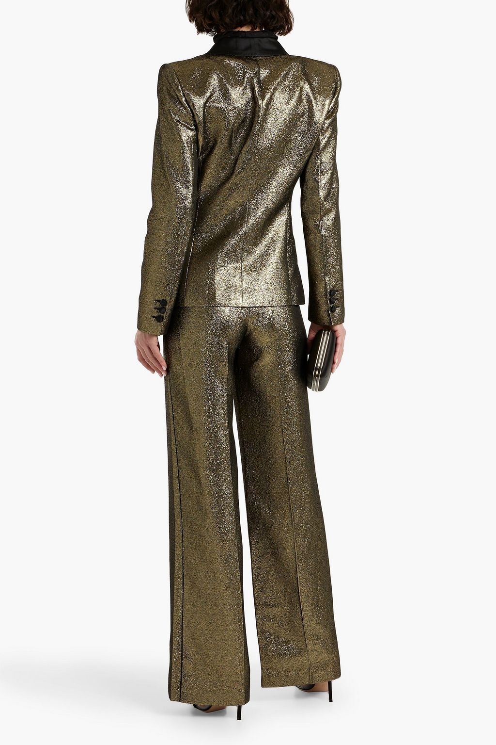 ZUHAIR MURAD Satin-paneled lamé blazer