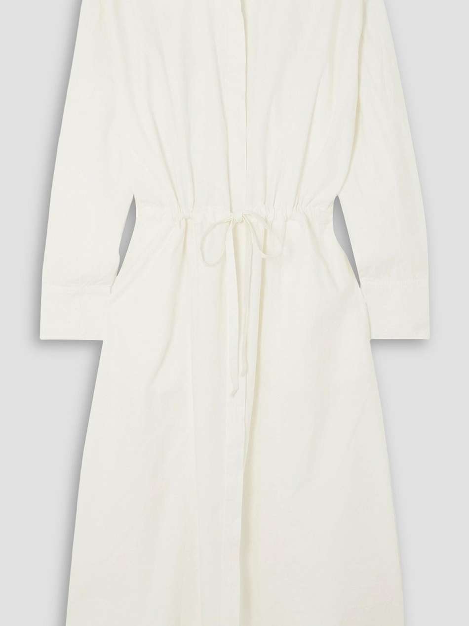 molto belted gathered cotton-poplin midi shirt dress