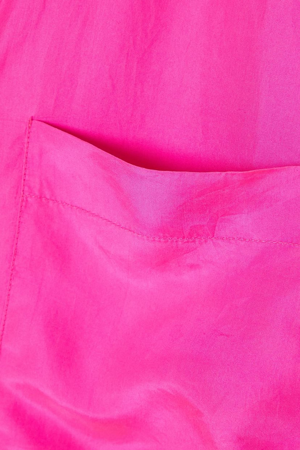 Apiece Apart Oversized Silk Shirt In Bright Pink