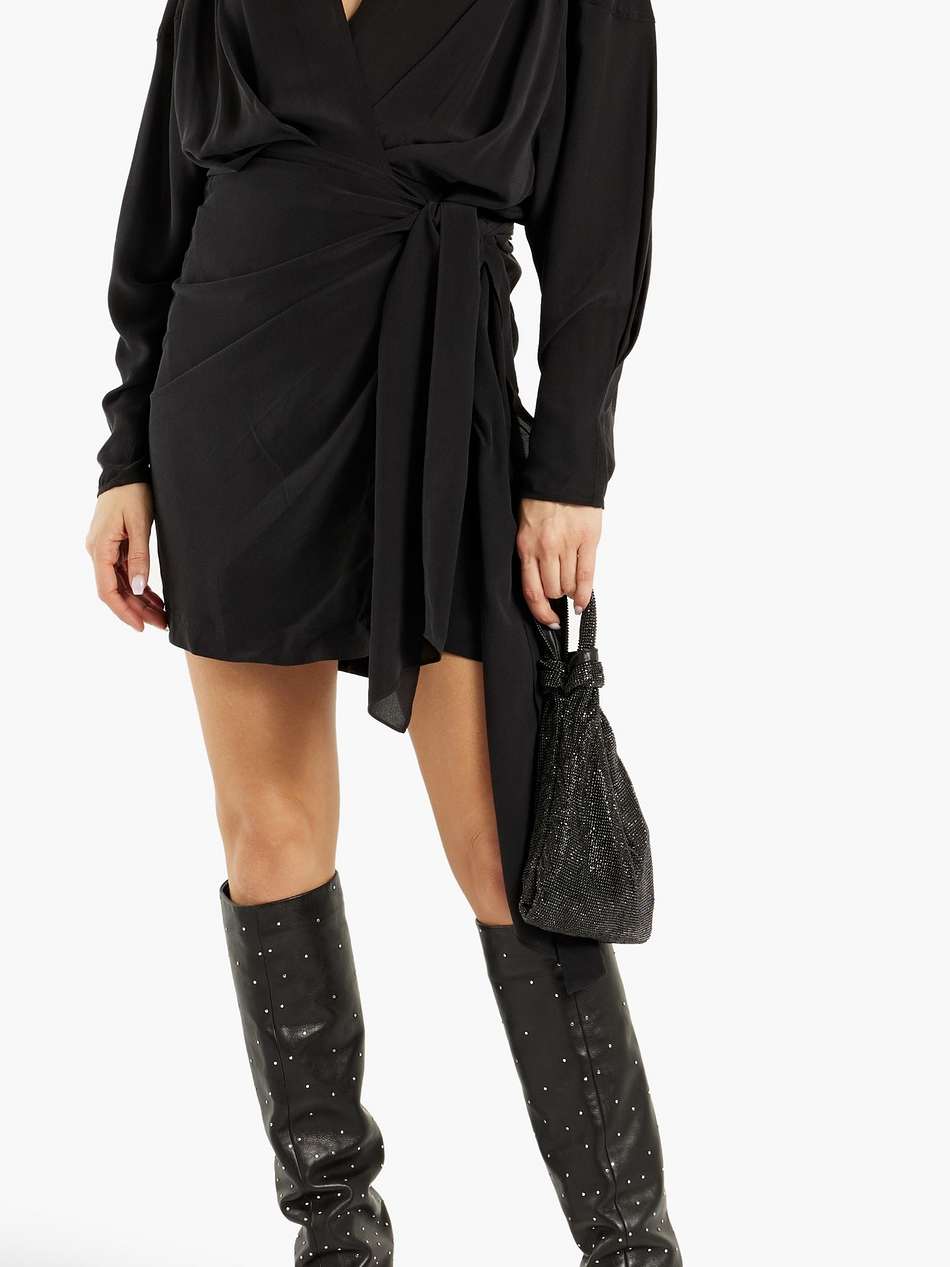 inima silk crepe de chine mini wrap dress