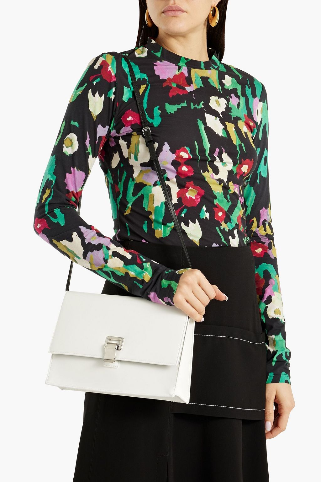 PROENZA SCHOULER Lunch glossed faux leather shoulder bag