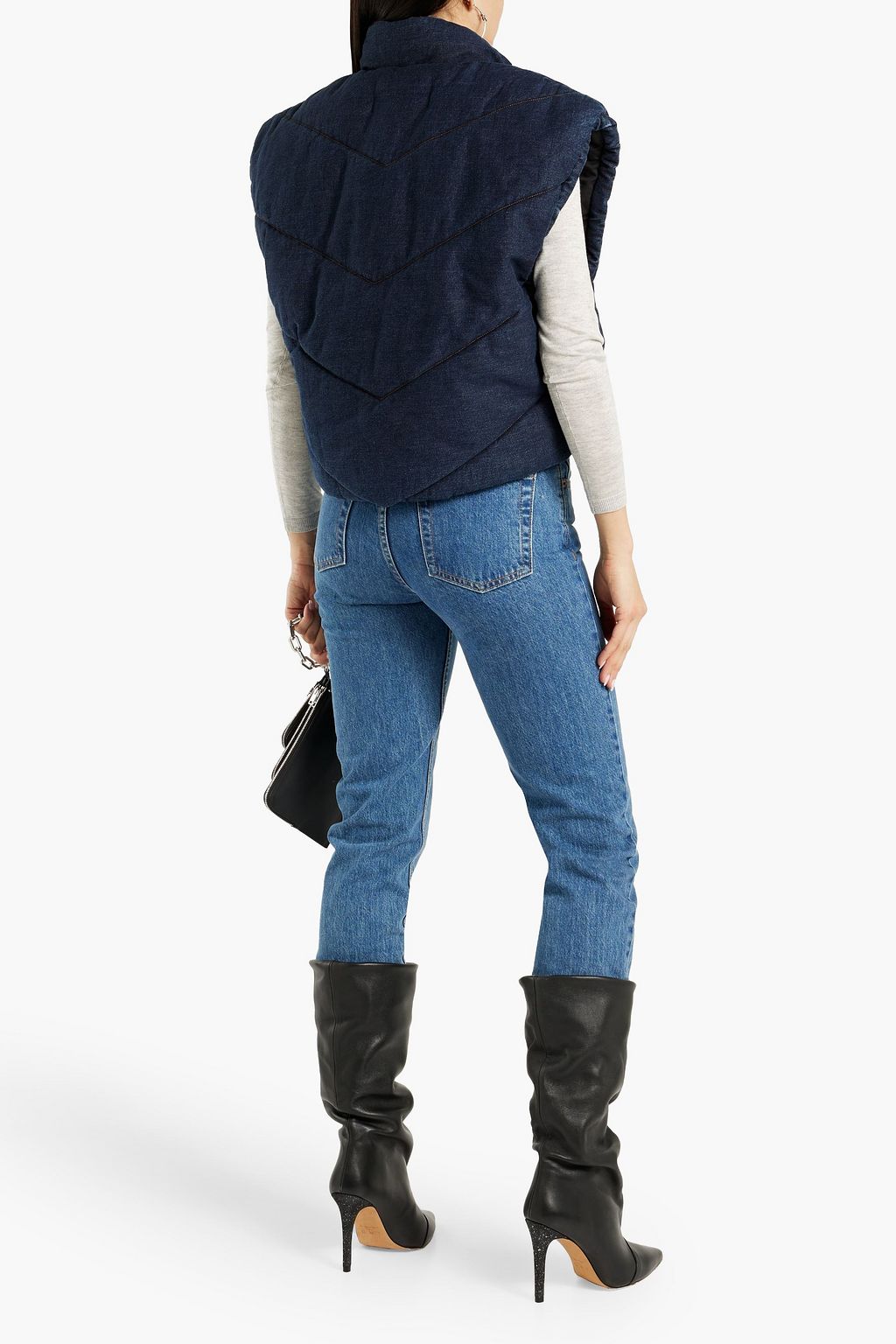 IRO Cabray cropped quilted denim vest
