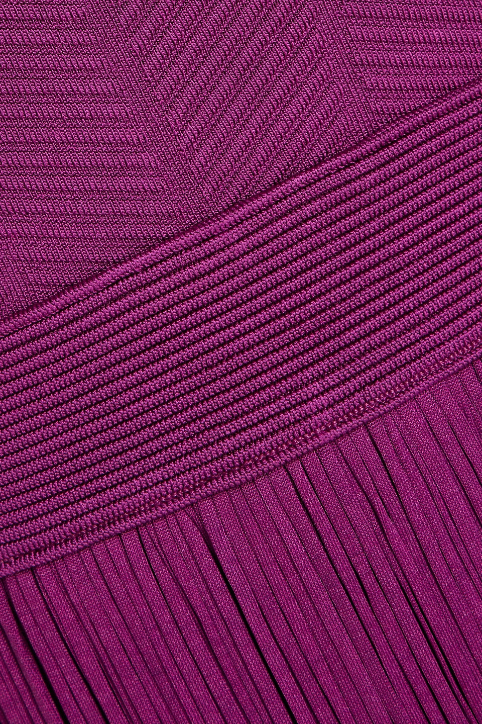 Herve Leger Fringe Ottoman Knit Sleeveless Mini Dress In Purple