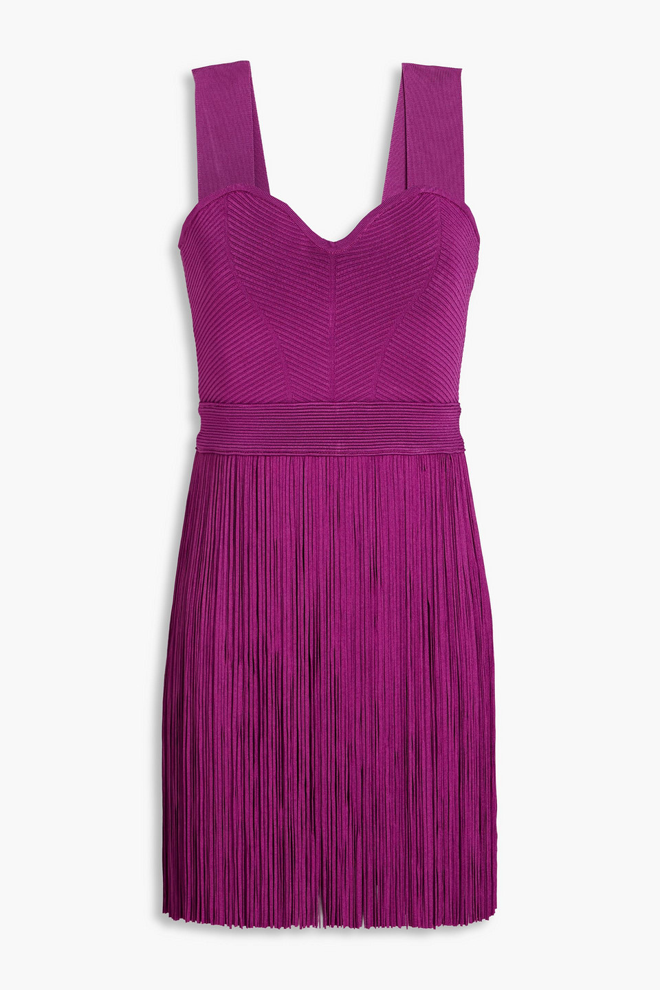 Hervé Léger Fringed stretch-knit mini dress