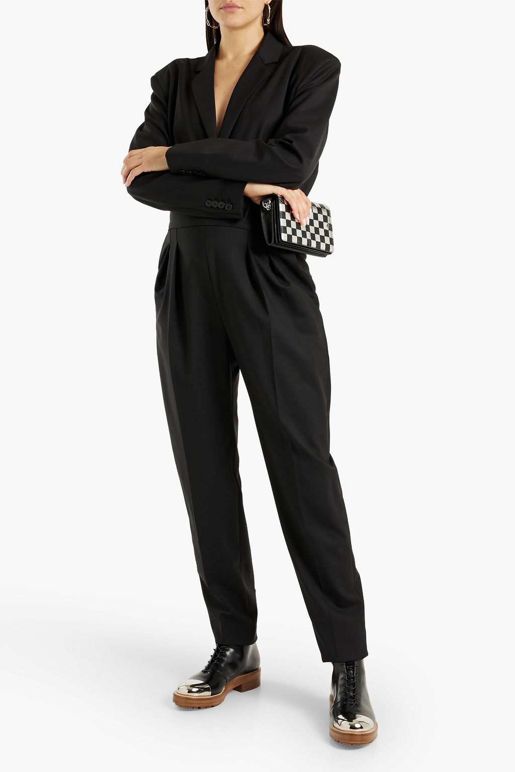 IRO Fita pleated wool-blend twill jumpsuit