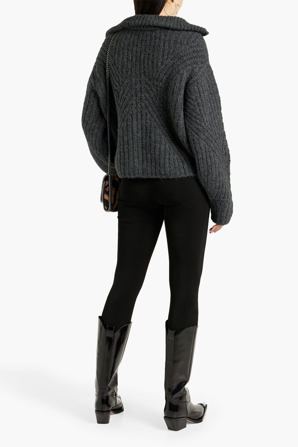 IRO Ilany Pullover aus Rippstrick mit halblangem Reißverschluss