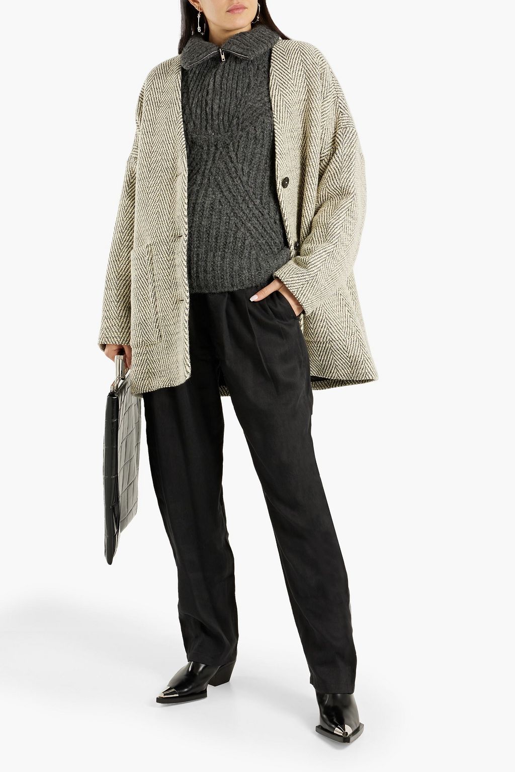 IRO Posner metallic wool-blend bouclé coat