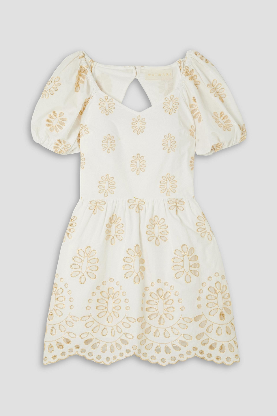 Waimari Lolita Broderie Anglaise Cotton-voile Mini Dress In White