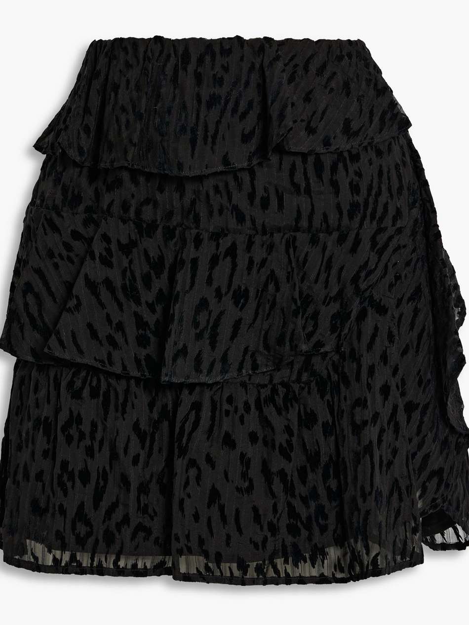looks tiered fil coupé silk-chiffon mini skirt