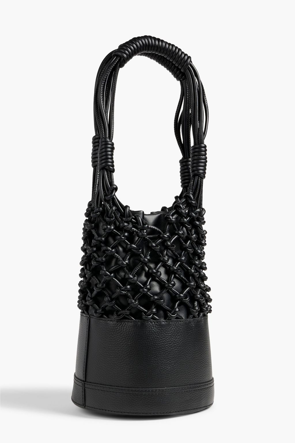 SIMKHAI Kiera macramé pebbled-leather bucket bag