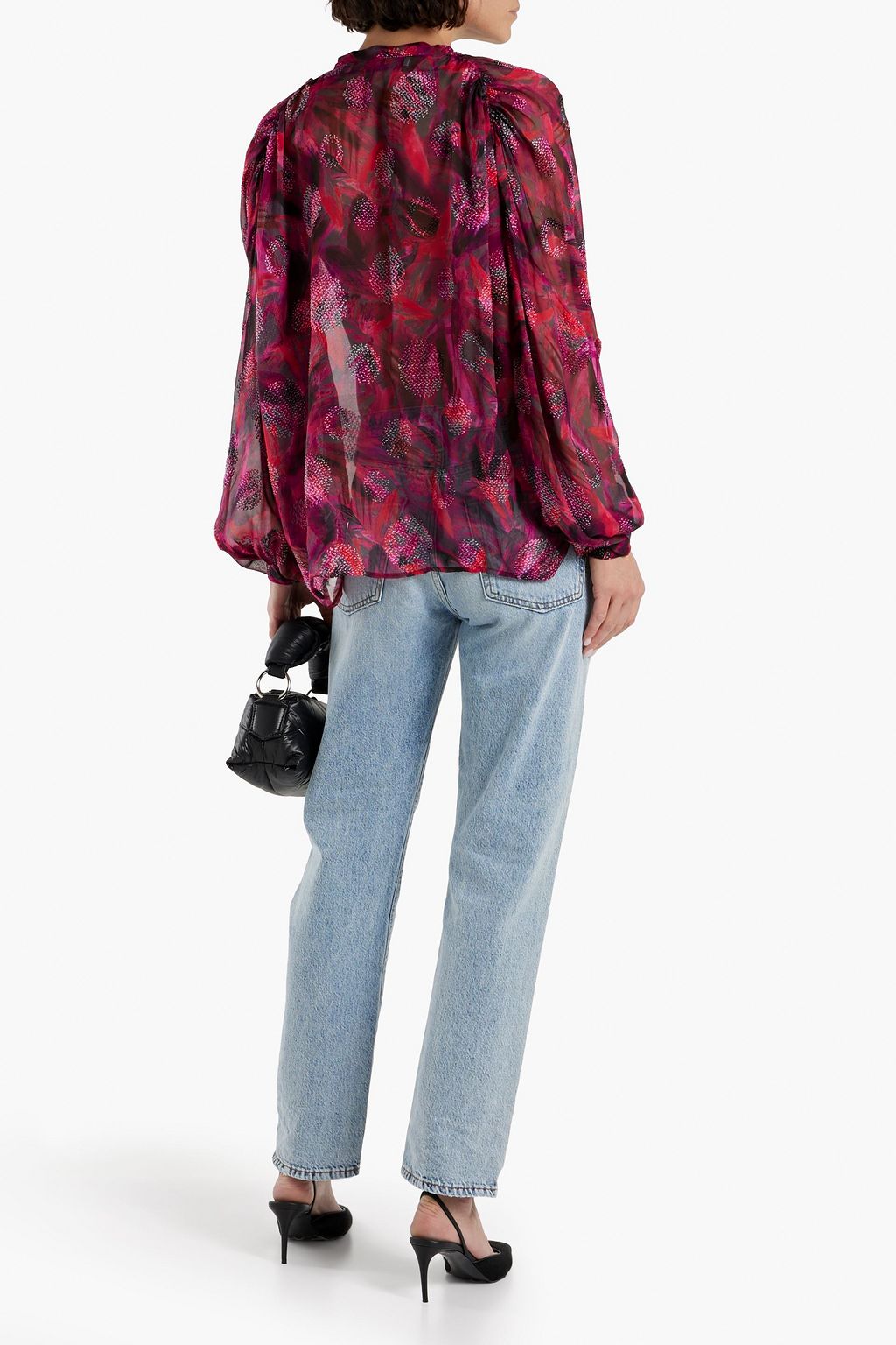 IRO Paulhi fil coupé printed silk-blend blouse