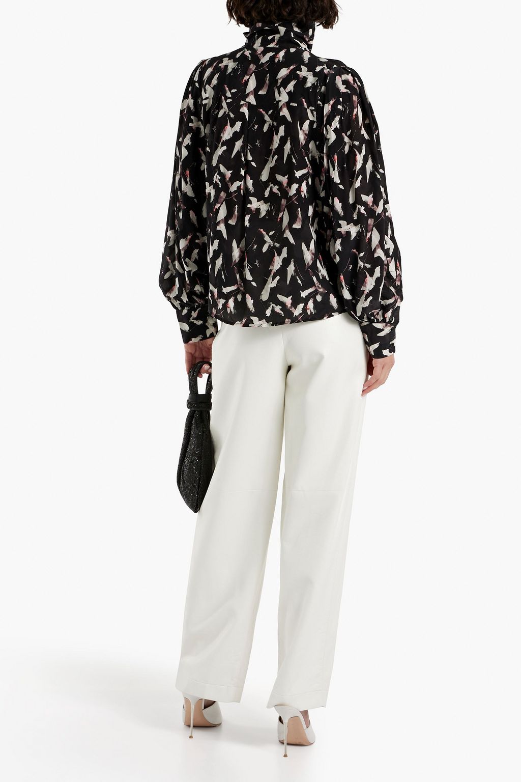 IRO Avila pleated printed crepe de chine blouse