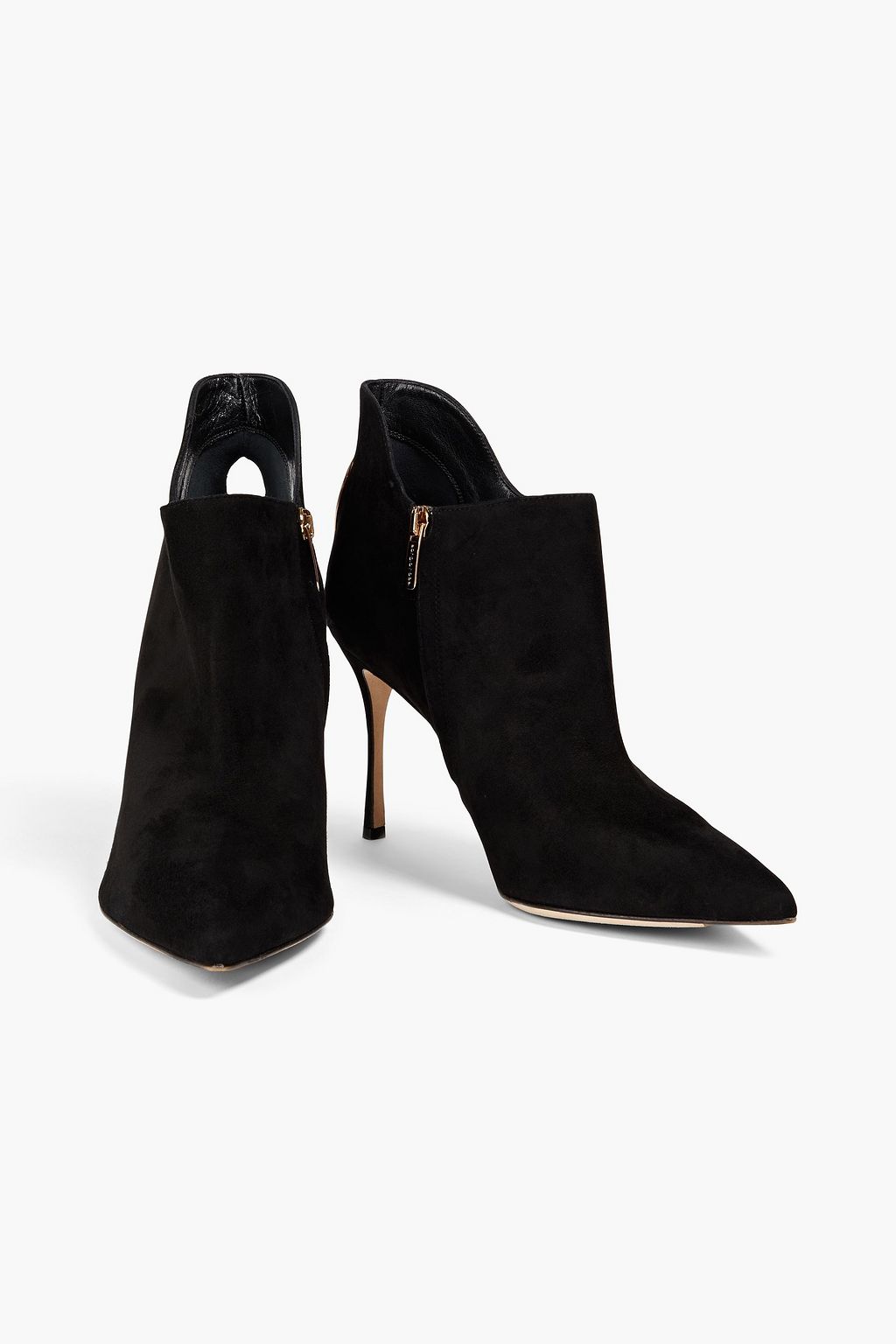 SERGIO ROSSI Blink 090 cutout suede ankle boots