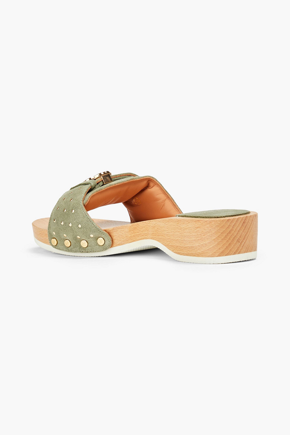 MAJE STUDDED SUEDE WEDGE MULES 3074457345635403674