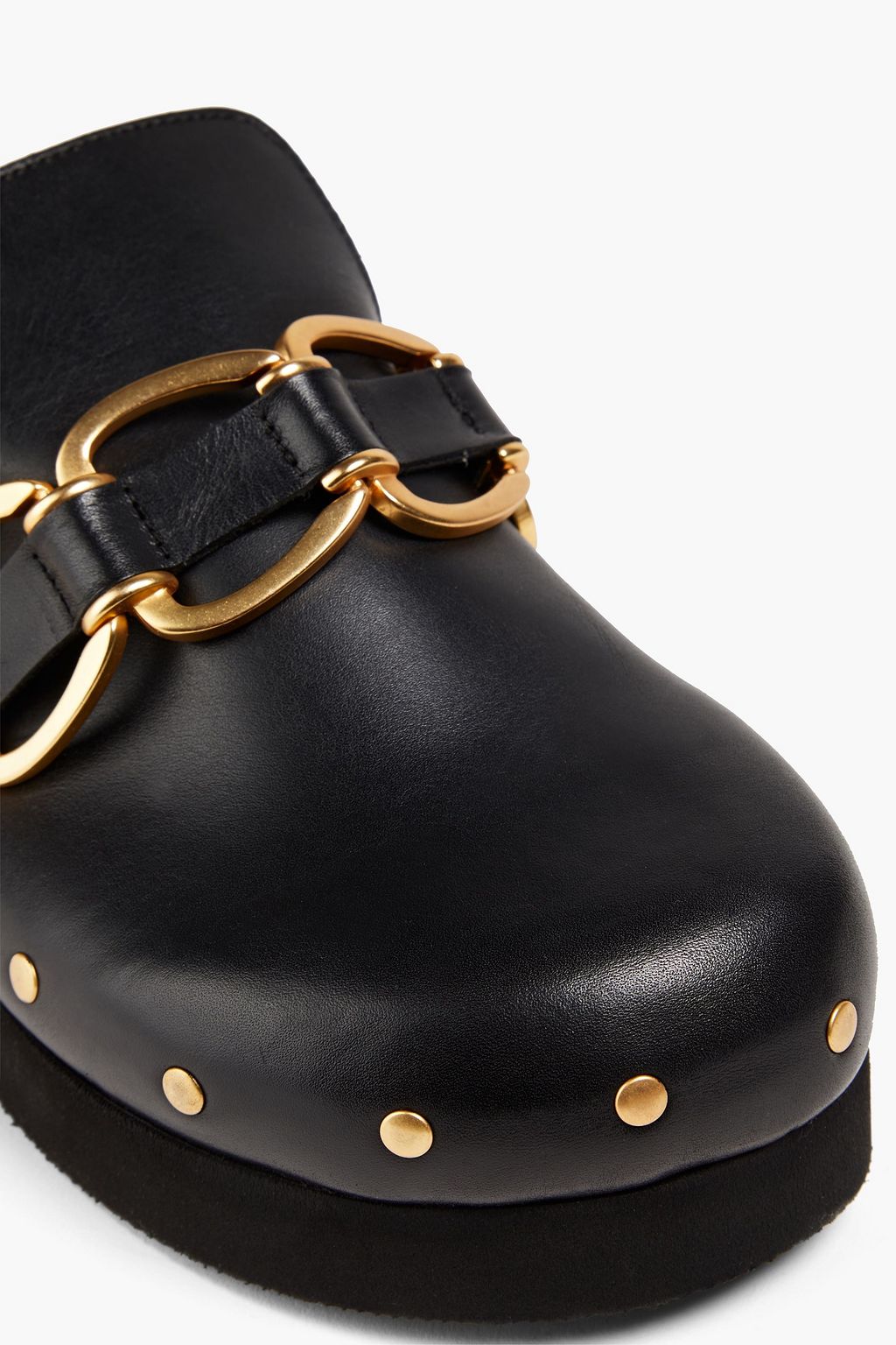 MAJE Embellished leather platform slippers