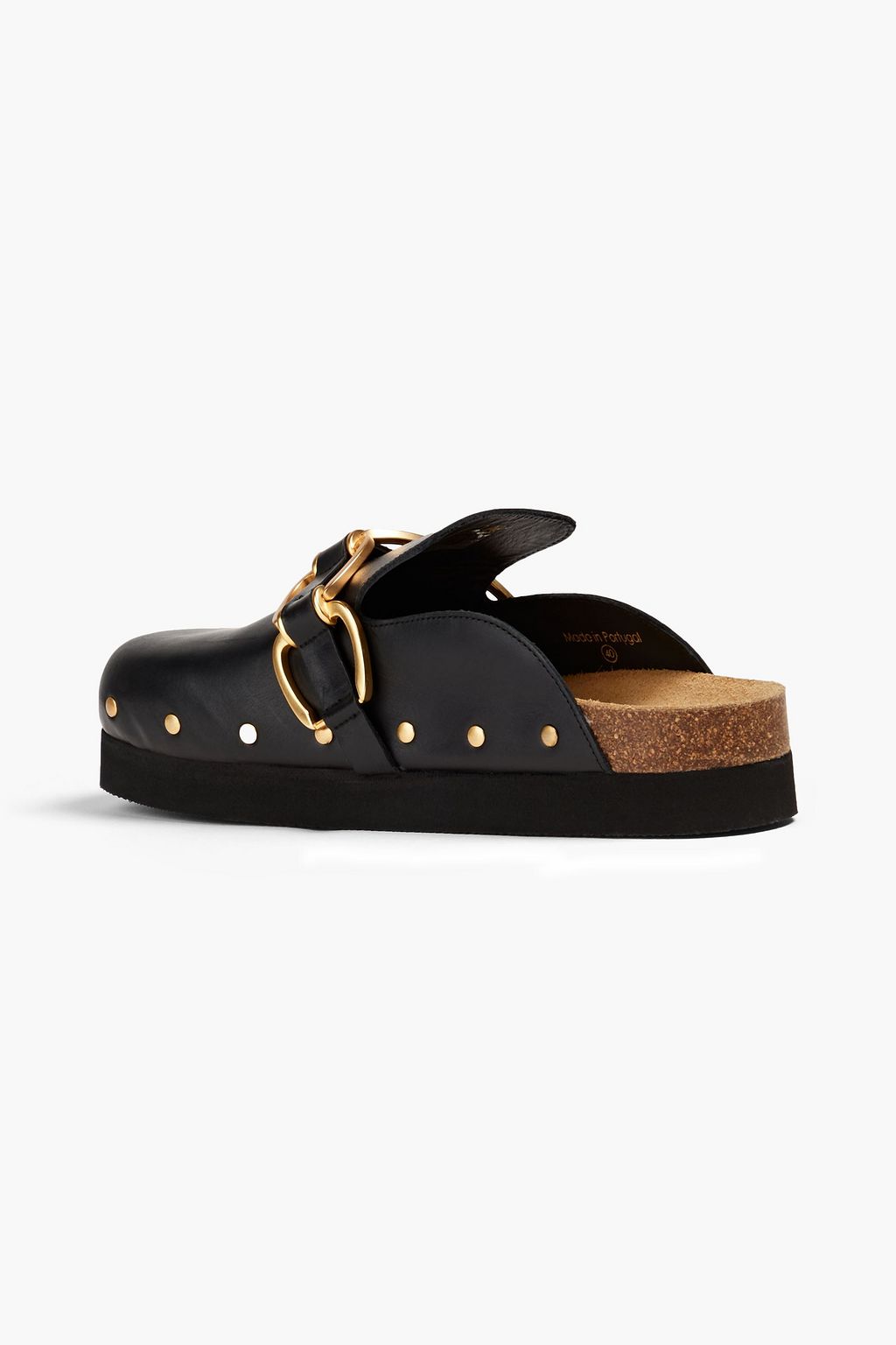MAJE Embellished leather platform slippers